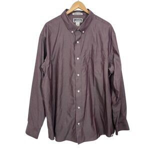 Duluth Trading Co Wrinklefighter Button Down Shirt XL Relaxed Fit Burgundy